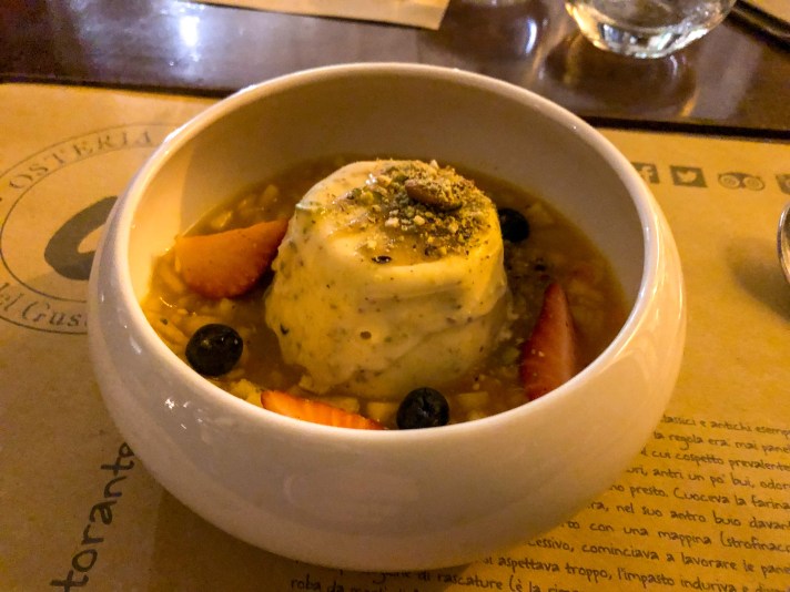 Osteria Ballarò - Menù - Fior d'arancio - Parfait alla vaniglia - Fiori di zagara - Zuppetta di frutta - Palermo - Italia - Italy - Casale Management - Travel - Food